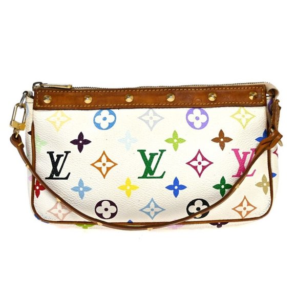 LOUIS VUITTON Pochette Accessoires Hand Bag Monogram Multi White M92649 - Picture 1 of 16